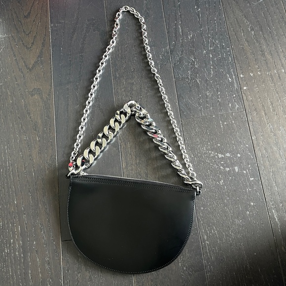 KARA black Starfruit Leather Chain Bag silver with dust bag shoulder bag - Picture 7 of 10
